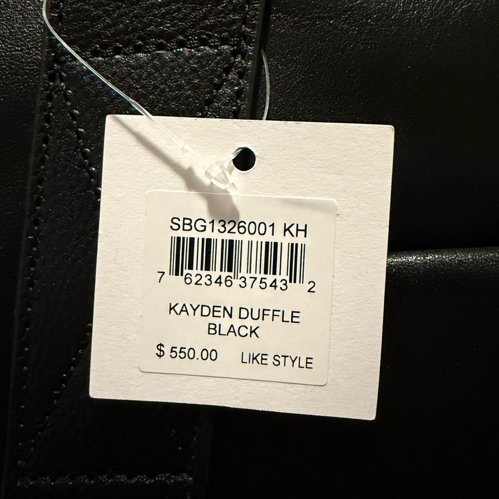 Fossil Kayden Duffle Bag Black Leather $550 Original Retail New With Tags - Picture 4 of 6